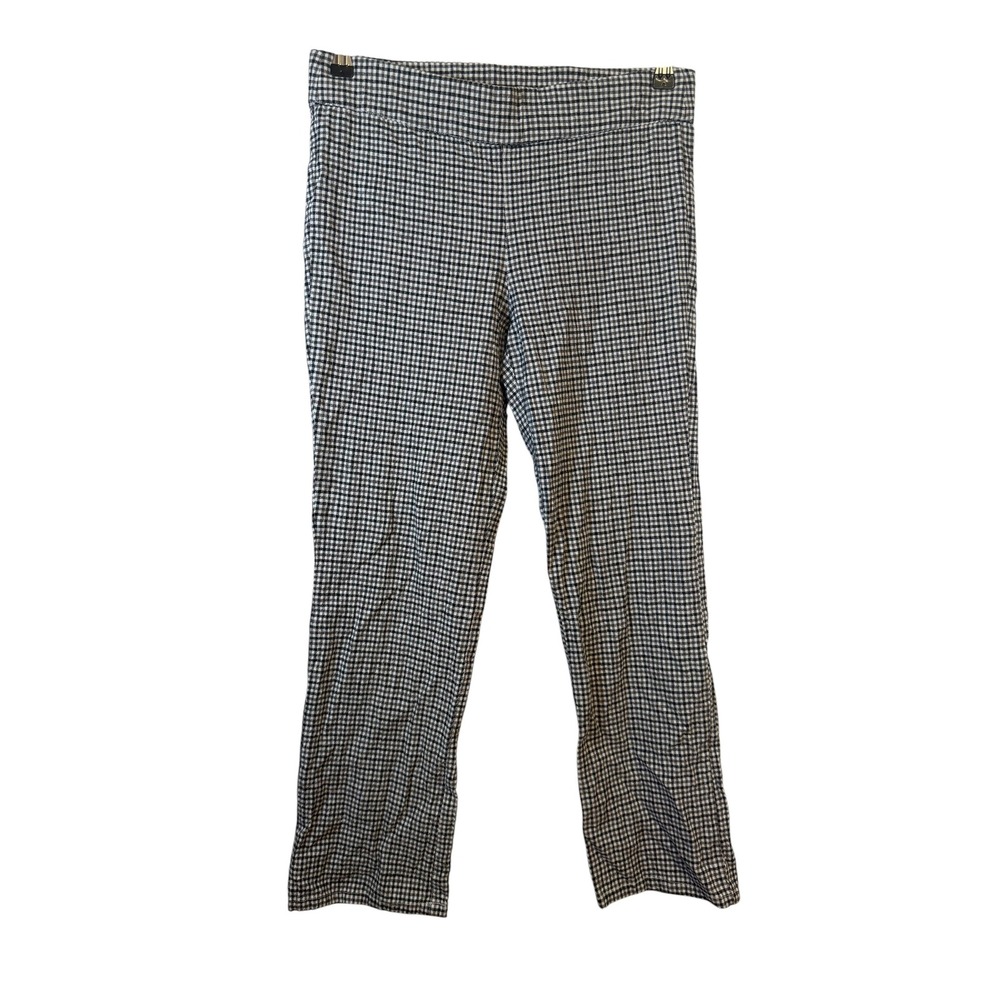 Free People Black White Gingham Check Pull On Slim Pants XS